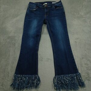 Litz Jeans Womens 30 Blue Denim Low Rise Flared Pockets Casual Preppy